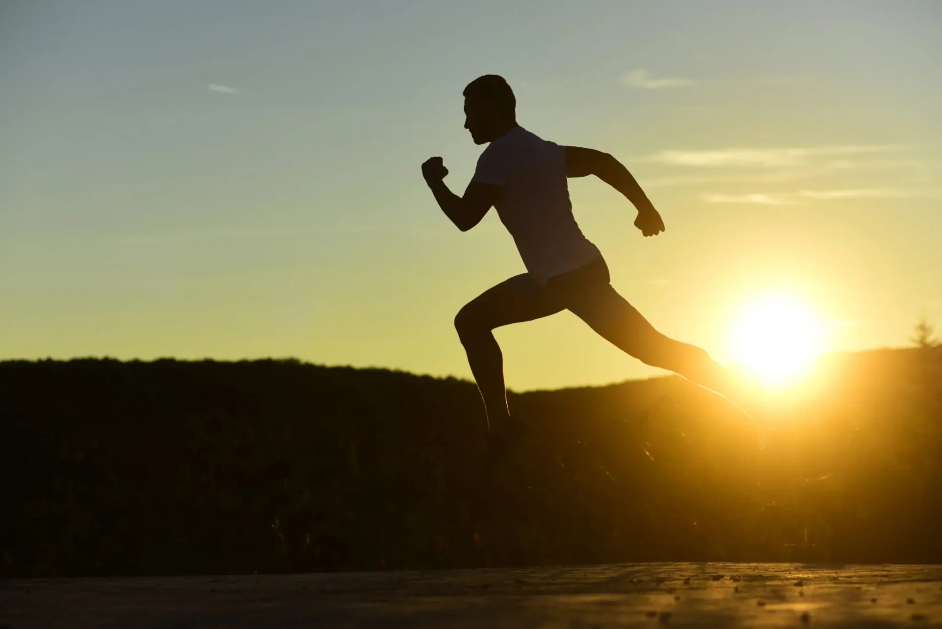 A jogger running in the heat